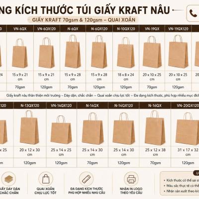 TÚI GIẤY ĐÁY VUÔNG QUAI XÁCH ĐỰNG THỰC PHẨM